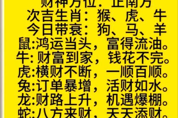八字财富对照表