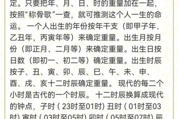 称骨算命男女版