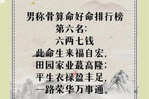 男版称骨算命白话详解