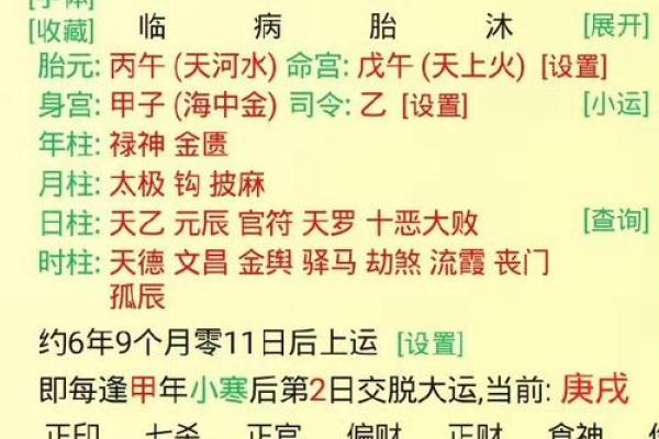 大富大贵八字格局对照表