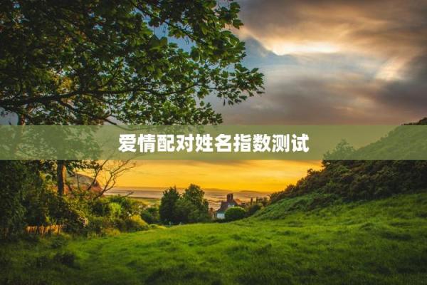 姓名配对测试恋爱指数6 名字恋爱配对测试？