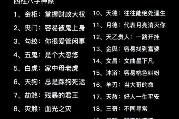 四柱八字神煞
